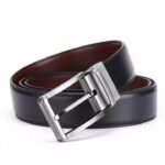Men Leather Belt 2 in 1 Double Sided Black and Brown Leather Belt For Men