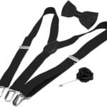 Men's Suspender Gallace Y Back With Matching Bow Tie & Brooch Pin For Men (Free Size)